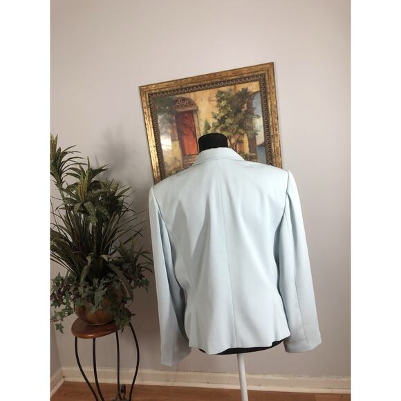 Le Suit New York Women Jacket 14 Clueless Preppy Office Siren Blue 3 Buttons - Picture 5 of 9